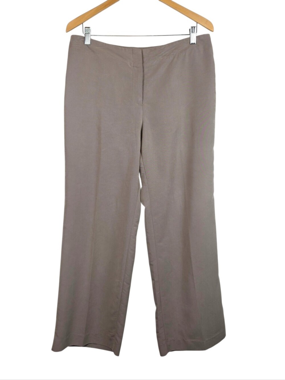 Chicos Modal Blend Lightweight Wide Leg Career Pants Sz 2 Office Business